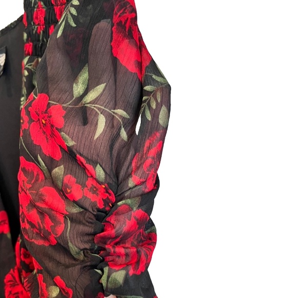 Disney Pixar Coco Rose Print Black/Red Maxi Dress W/Slit Size L - Picture 5 of 14